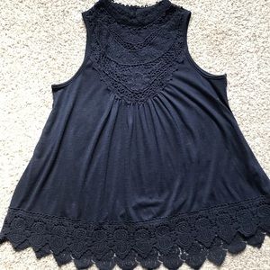 Lace high neck casual blouse